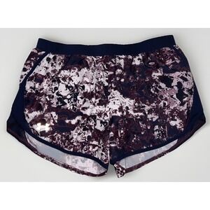 Women's UNDER ARMOUR UA Fly-By 2.0 Printed Shorts Ash Plum / Midnight Large EC‎